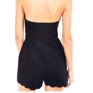 Cooperative Black Scalloped Strapless Romper